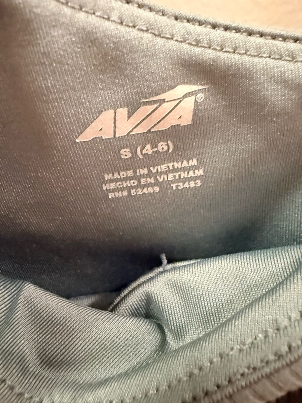 Avia, Asymmetrical Ribbed Sports Bra, Grayed Teal/Green, Small, NWOT! - Picture 5 of 5